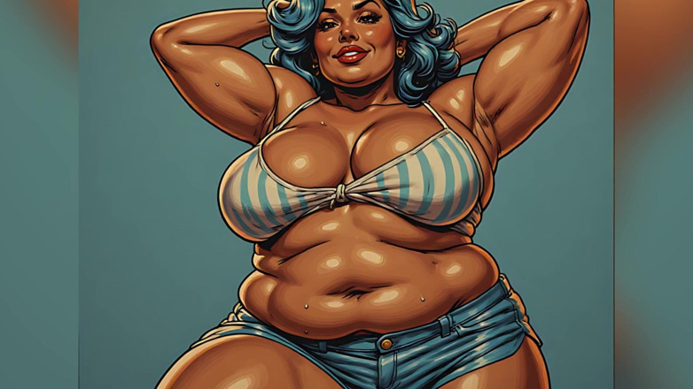AI Porn: Velké kozy bbw umění