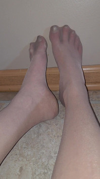Sheer Nude Nylon Feet to Leak Over