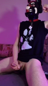 Playful Pup Tease with Fingers and Flex
