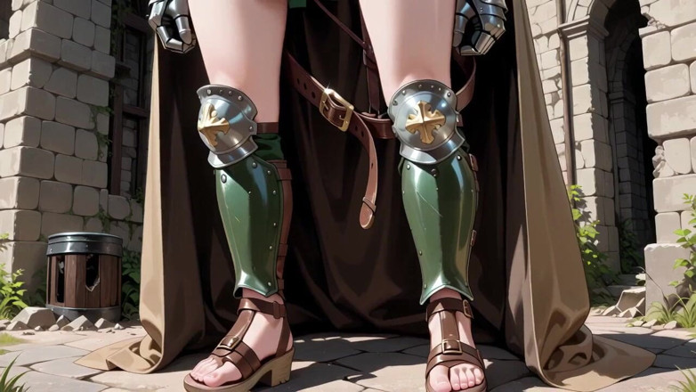 Tay Swift X: Tarde do Cavaleiro Da Loira! Uniforme verde, braços mecânicos dourados,...
