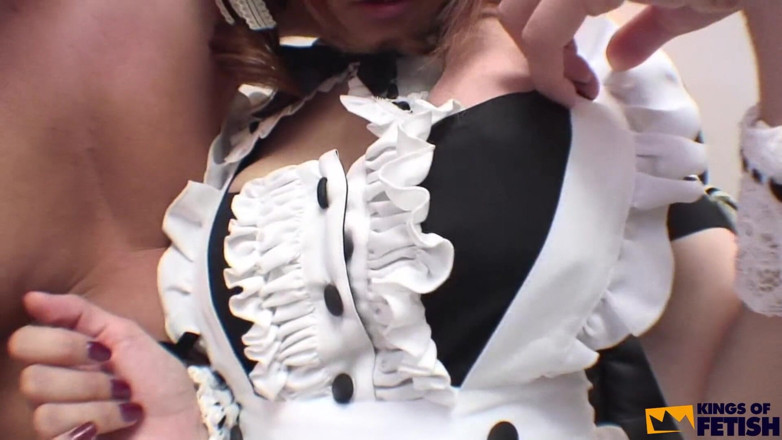 Pure Japanese adult video ( JAV): 털이 무성한 보지를 기쁘게 하고 짐으로 가득 찬 일본 하녀