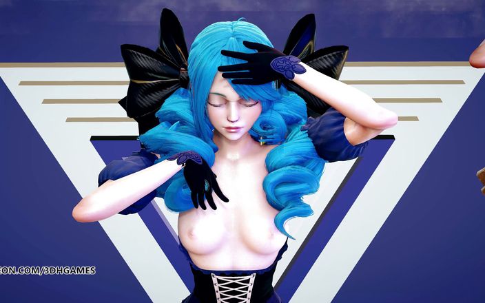 3D-Hentai Games: Šukání Seraphine Gwen Caitlyn sexy striptýz