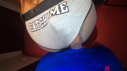 Nylon Xtreme: Cam pov Nora luxia gym collant grigi