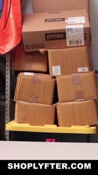 Inexperienced teen and hot step mom punished for shoplifting in the backroom
