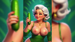 AI Porn: Avó animação com pepino
