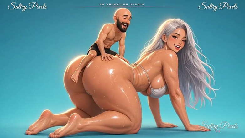 Sultry Pixels 3D: L'anime gigantessa dai capelli argentati fa un giro al suo...