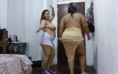 Two Big Booty Latina Girls Dancing