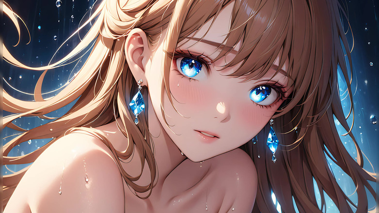 LustRender: 空虚的情感 - 泪流满面的ai女孩的亲密特写