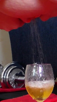 Jen Is Peeing Into a Wineglass