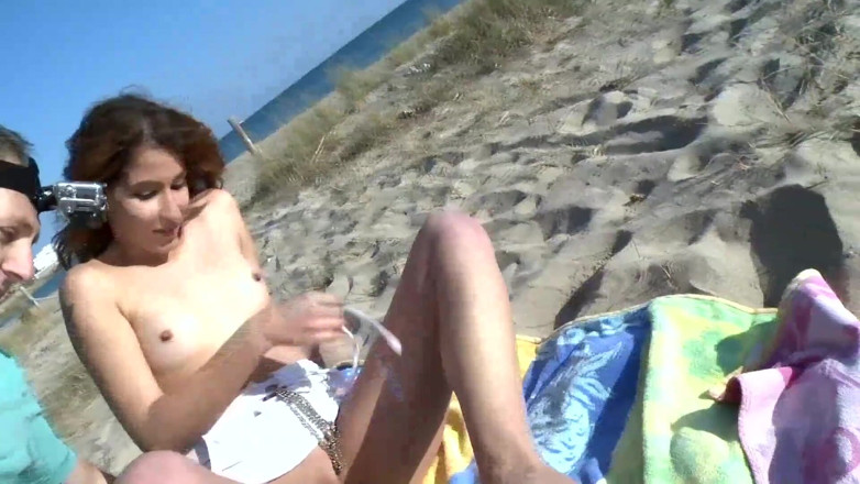 Real Home Made: Pussy fucking fingering big dick sucking on the beach