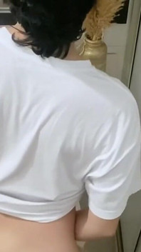 Cruising Young Hairless Gay Boy Fucked Bareback in the Bathroom with Stranger Without a Condom Cums Inside His Gay Ass