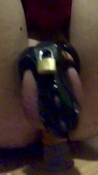 Sissy Slut Riding a Dildo in Nylon