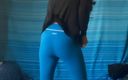 Lizzaal ZZ: Making a Big Camel Toe in My Sexy Blue Tights