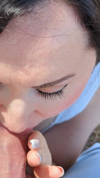 POV Outdoor Blowjob, Handjob, Deepthroat & Cum Facial Under the Heatwave - Dame Olga 4K (734)