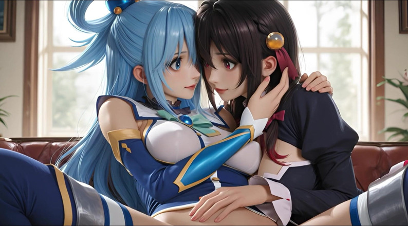 Iani media: Sfw Aqua and Yunyun From Konosuba Soft Show Touching and...