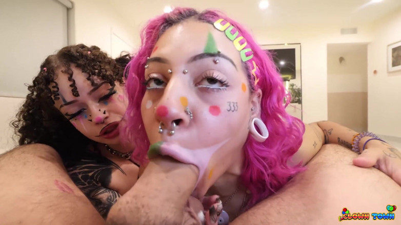 Nasty Sluts Studios: Clown Town Ep.2: Ass Eating, Squirting Cum Clown Sluts
