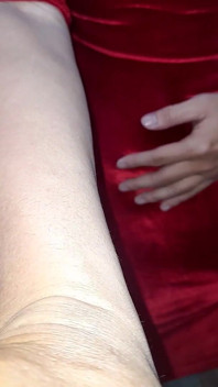 Crossdresser Cum Inside Sexy Velvet Dress