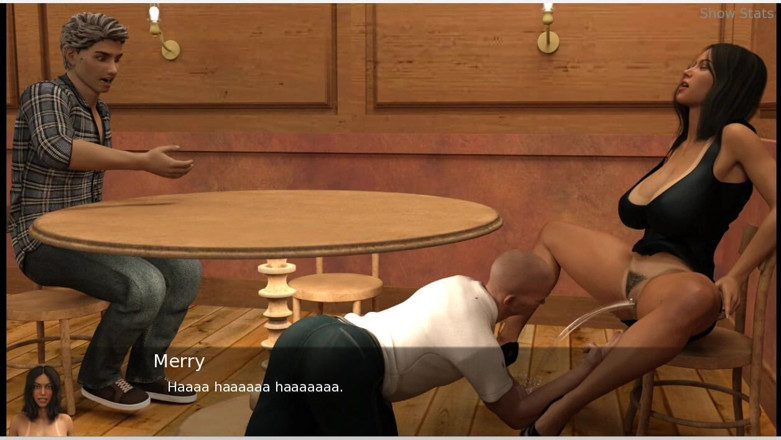 XXX Games Bunk: Projekt Hotwife - gameplay - odgrywanie roli - teściowa dokucza kelnerowi podczas kolacji