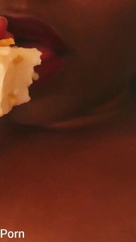 Topless Eating Food