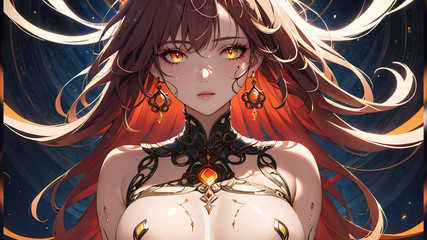 LustRender: प्रकाश की ट्रान्स एक सुंदर युवा महिला रहस्यमय चमक निशान के साथ