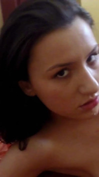 Sexy Teen Play with Cum After She Took a Big Load in Her Mouth and on Her Lips