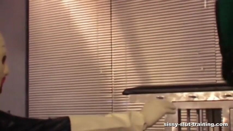 Amator Media: Rubber slut gets first cock to suck