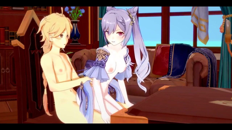 HentaiTubes: Genshin Impact Hentai - Aether X Ganyu thổi kèn và đụ - Phim...
