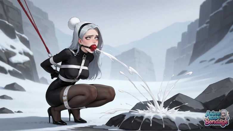 Anime BDSM Bondage: Ter bang-out no Planalto de Neve e render-se à escravidão leitosa...