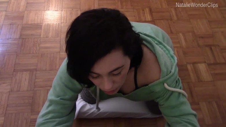 Natalie Wonder: Stepsister practices her cock sucking skills on stepbrother's dick