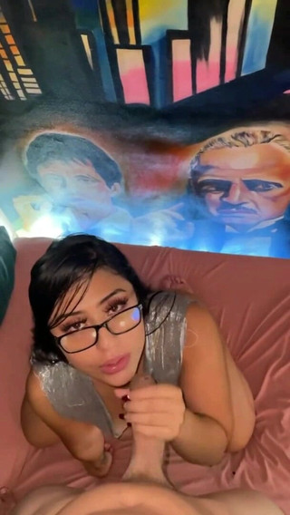 Thalia and Felipe: While the husband at work, horny brunette fucks his stepbrother