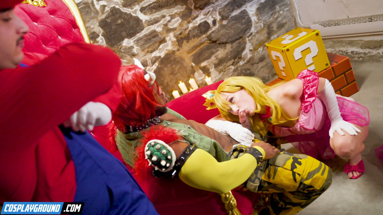 Cosplayground: Sky Pierce as Princess Peach Takes Bowser’s Big Black Cock -...