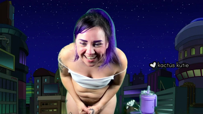 kactus kutie: Leela писает и кончает вживую