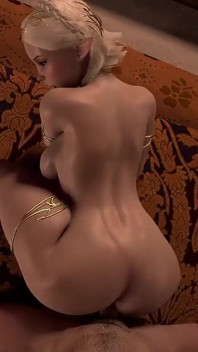 Dubur gaya doggy blonde seksi Elf Malas : Lucah 3D