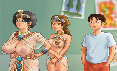 Hentai World: Summertime saga - 画热青少年安妮和熟女夫人史密斯夫人