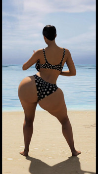 Mrs. Gunther Shaking It at the Beach