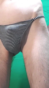 Striped Black and White G-string