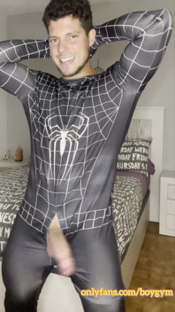 My Big Cock Dont Need Touch to Cum! Spiderman Cums