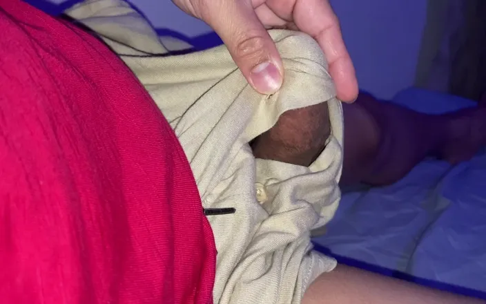 Great J: Teasing in Bed with Hard Cock Inside of Short