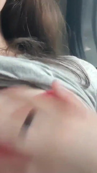 Horny Teen Masturbates in Real Public Uber