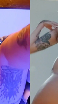 Split Screen Double Rebeca Addams Boobs Bouncing