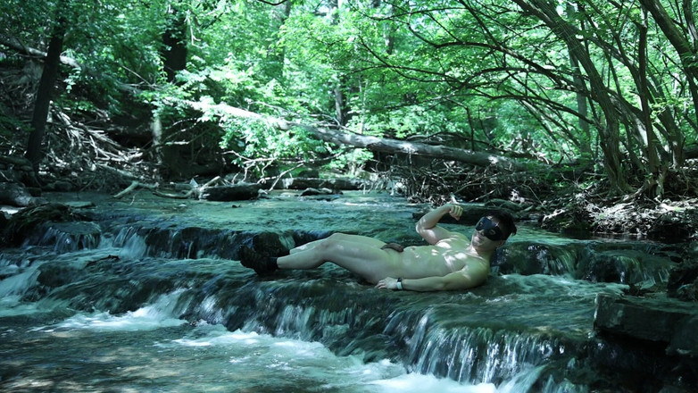 barenakedboy: Flexing by the Waterfall, Trying to Sneak a Little Private...