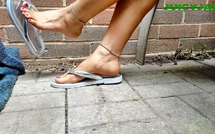 JasmineJade: Small Asian Feet in Silver Flip Flops - Vol 2
