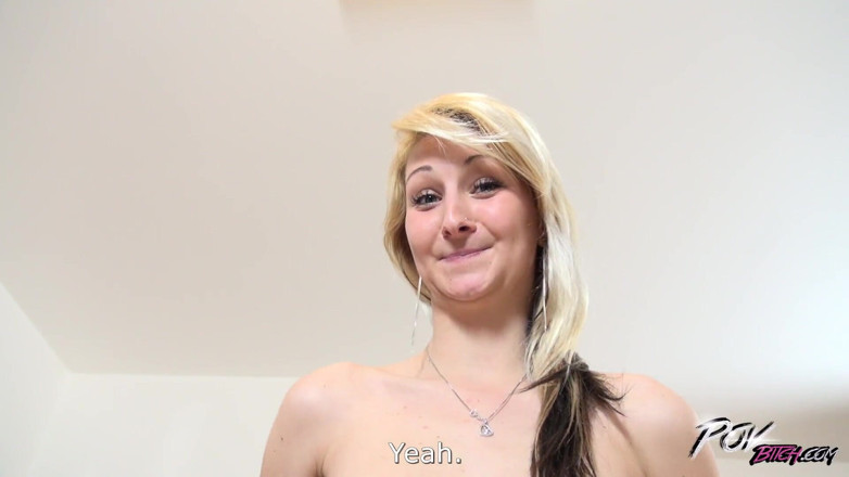 POV Bitch: Cool blowjob &amp; raw fuck with a shy blonde