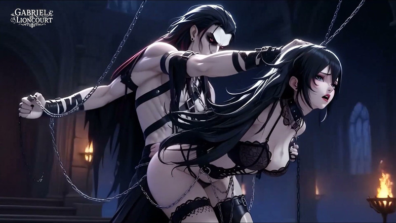 Gabriel de Lioncourt AI: Goth Girl Bound by Vampire Lord - BDSM Monster Hentai 1