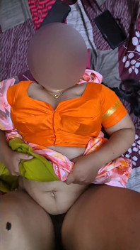 Sexy Indian Housewife Sreejaa in Orange Blouse and Saree Fucked Hard