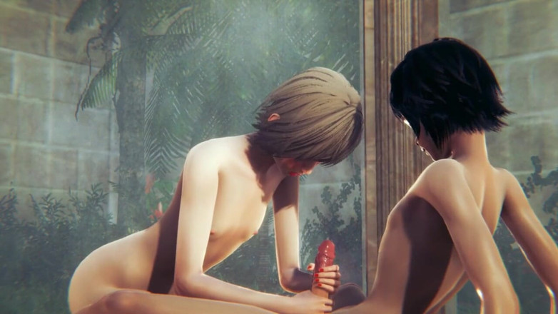 Yaoitube: Yaoi Femboy - секс двух сексуальных сисси-пареньков в спа, часть 2