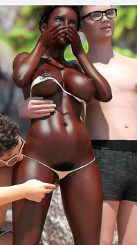 Özel istek - oyun - rol yapma - zenci orta yaşlı seksi kadın mikro bikini giyiyor ve plajda genç erkeklerle grup seks yapıyor