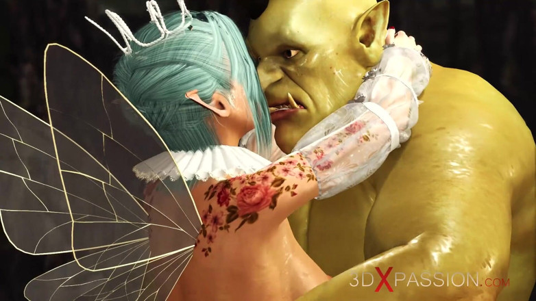 3dxpassion: Dreier mit einer schönen heißen fee und zwei orcs im...