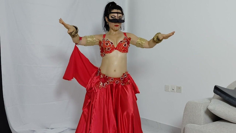 Kitty Dancer: Veiled Oriental Beauty Strips to Naked Belly Dance &amp; Ass Shaking