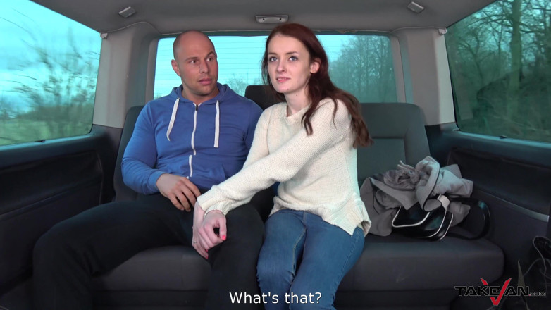 Take Van: クレイジー生姜ふしだらな女は、彼女が彼女の野郎のバンで性交を指示すると考えています